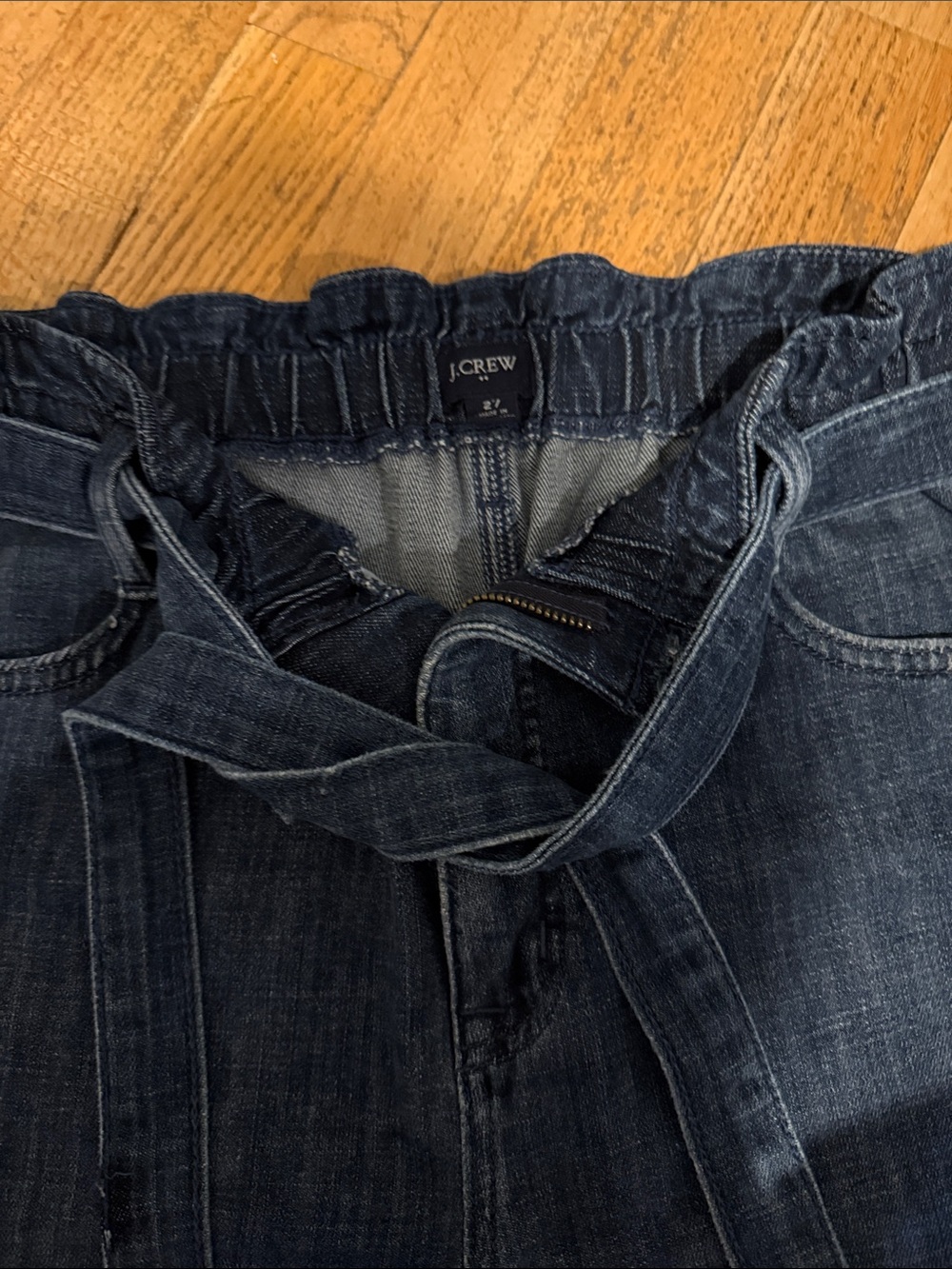 J. Crew Dark Indigo Tie-Waist Relaxed Women’s Jeans